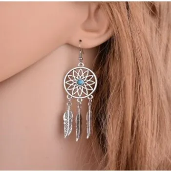 

Design European Personal Punk Style New Model Leather Shape Earrings Long Chain For Women