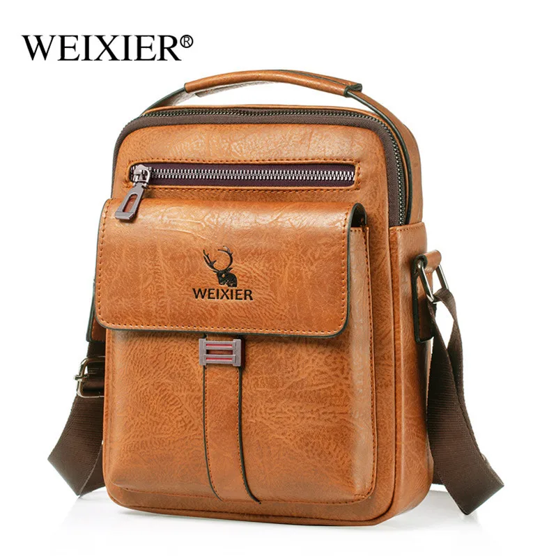 

W1011 New PU men's messenger bag large capacity trend retro shoulder waterproof wear-resistant messenger bag