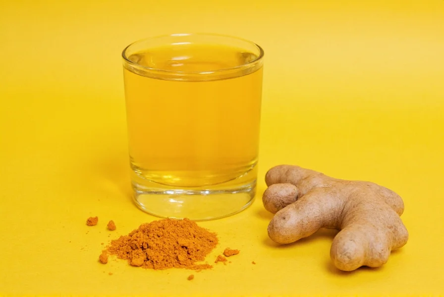 Fresh ginger and turmeric roots prepared for making homemade ginger turmeric shots