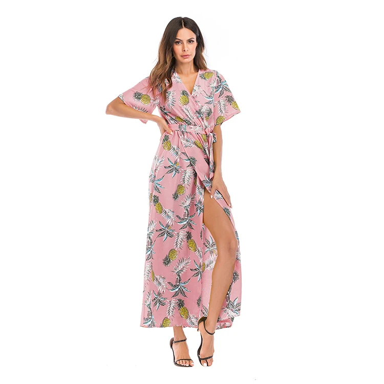 

Plus Size Casual Teenage Girl Short Sleeve Party Long Woman Dress