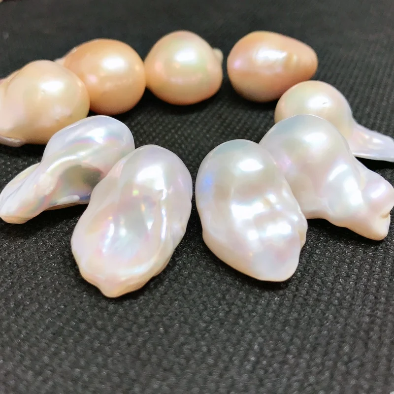 

zhuji China Perfect quality 20mm big size Baroque Freshwater Pearls for Making Jewelry Pendant Earring Pairs white Baroque Pearl
