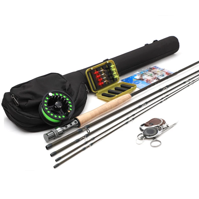 

TAIGEK Fly Fishing Rod and Reel Combo Fly Fishing Complete 5/6 Starter Package Fishing Rod kit for Beginners