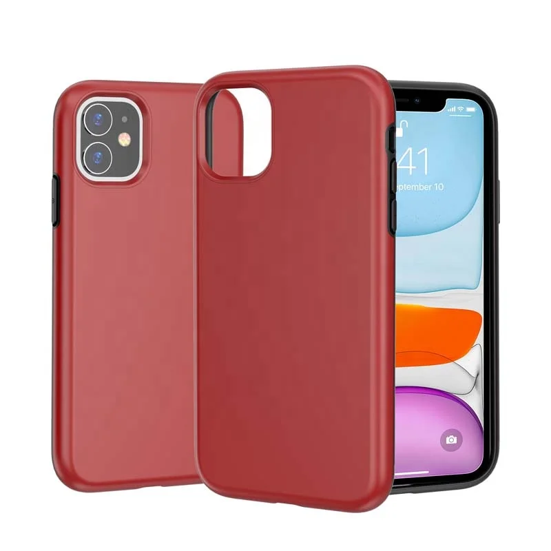 

2 in 1 Hard PC TPU Anti Fall Protective Candy Color Back Cover Phone Case for iphone 11 pro max, Multi-color, can be customized