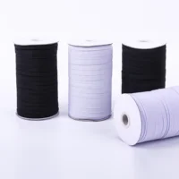 

Manufactory Wholesale Rolls Black White 8mm Knitted Elastic Band for blouse