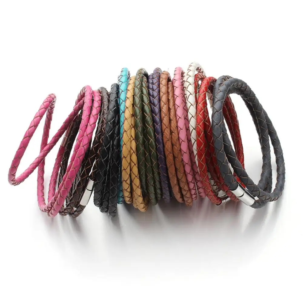 

4mm hot selling rope bracelet hand-woven Double-layer leather bracelet wholesale