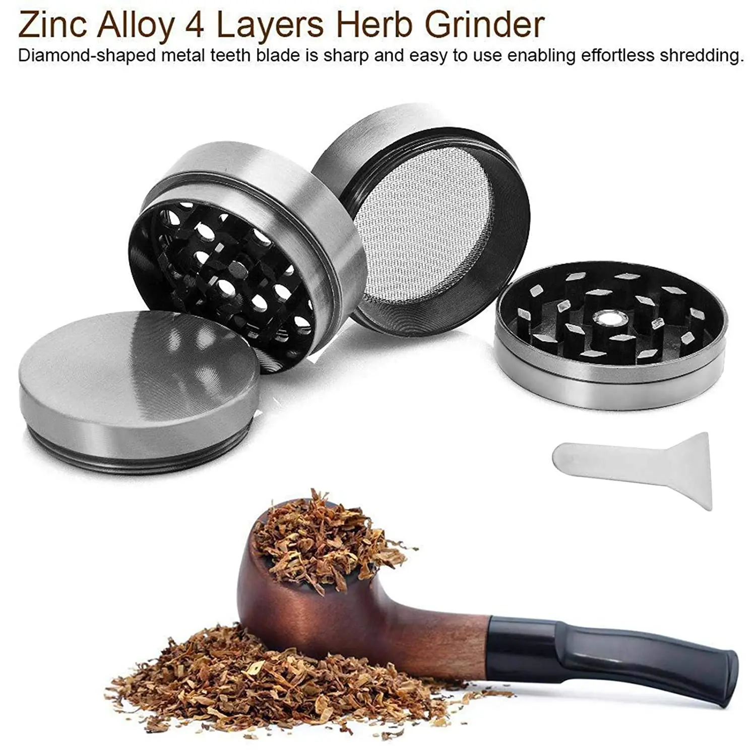 Grinder специи. Zinc Alloy 4 layers broken Tobacco 40mm diameter Five Colors grinding Machine. Spices crusher.