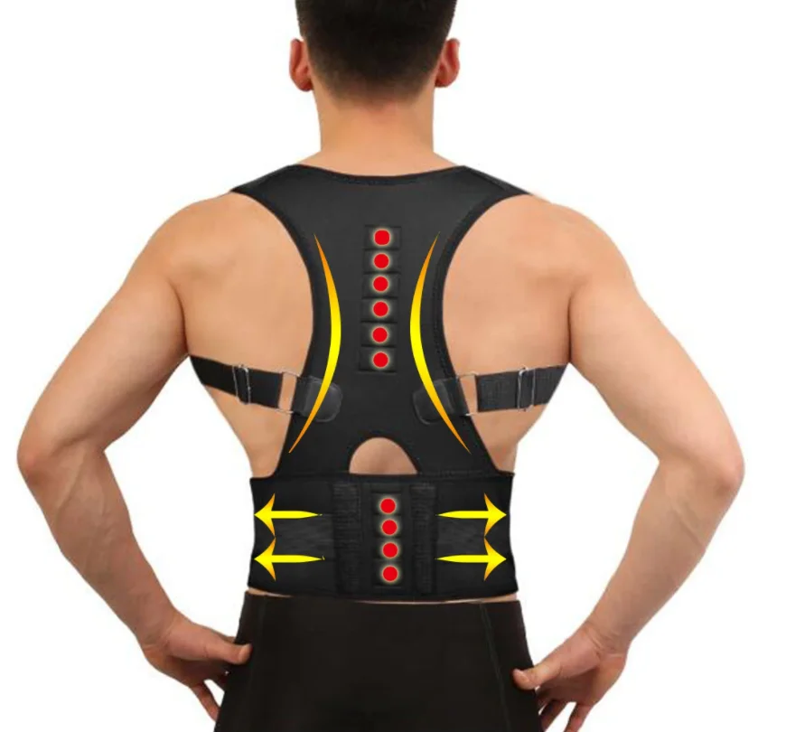 

Hotsale neoprene Magnetic Lumbar support Belt Adjustable Posture Corrector Back Brace for men and women