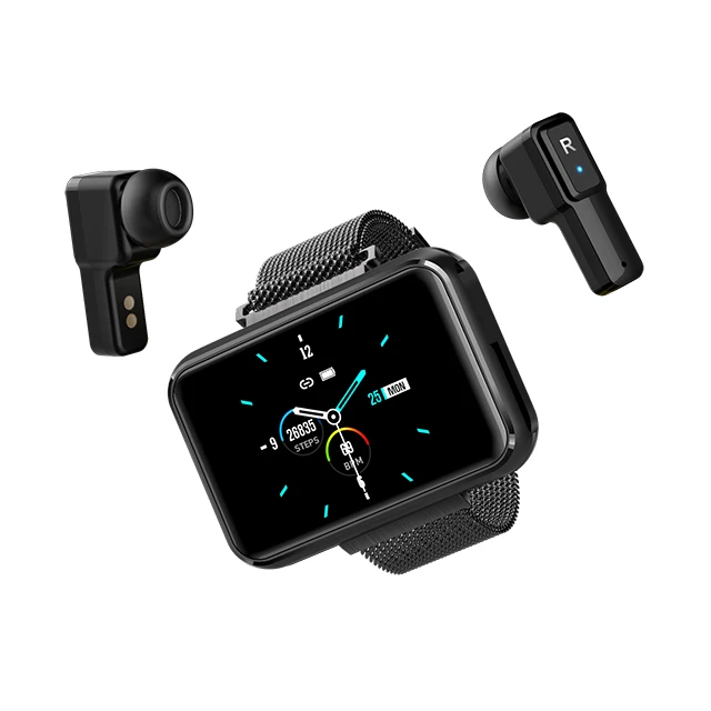 

Hot sell Newest 2 in 1 Smart Wireless Earbuds Fitness Watch With Heart Rate tT91 Smart Watch Earphone