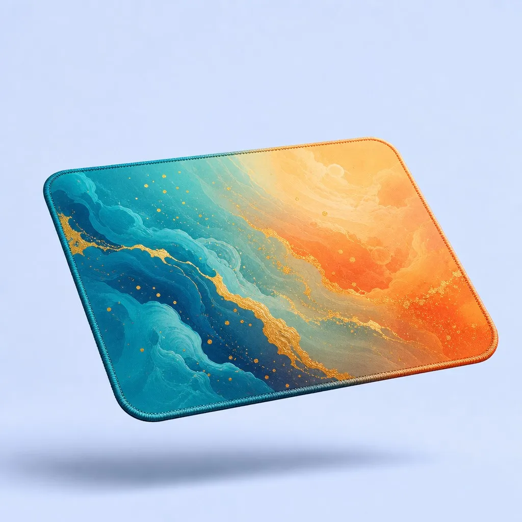 Dynamic Floating Perspective - Vibrant Liquid Swirl Pad