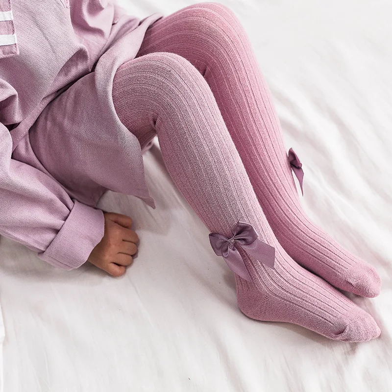 

Newborn Baby Tights Stockings Leggings Kids Girls Stripe Bowknot Knitted Pantyhose Baby Kids Child Striped Tights Stockings