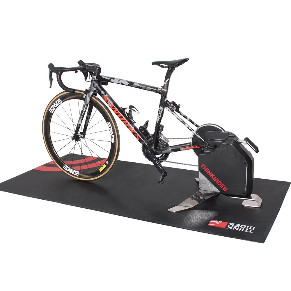 

ThinkRider High Density Bicycle Trainer Floor Mat Fitness Folding Sports Exercise Indoor Bike Treadmill Equipment Gym Mats, Black