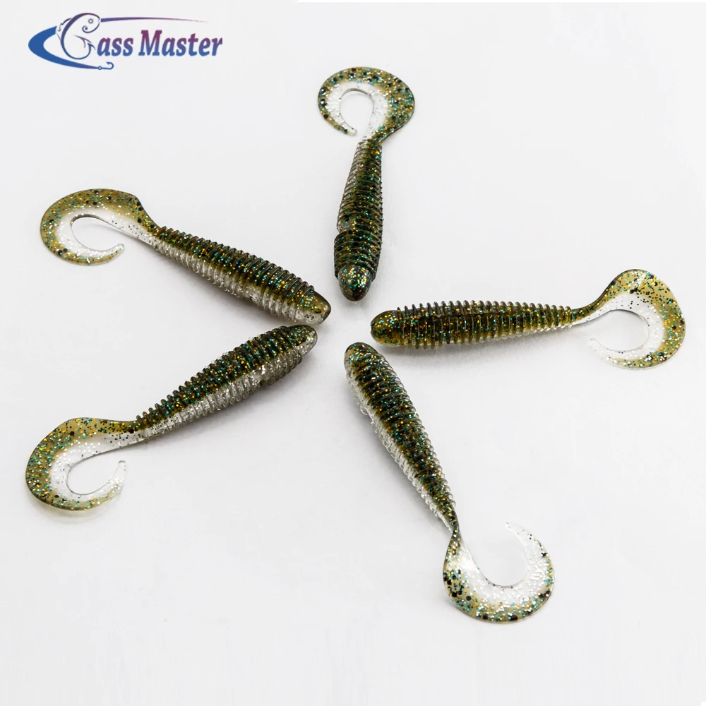 

Bass master 5pcs/bag soft fishing lure 7.5cm 3g pvc worm lure swim bait soft plastic lure