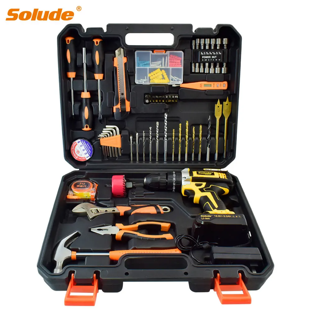 

112 piece electric drill power toolkit for woodworking electric drill hand tools set