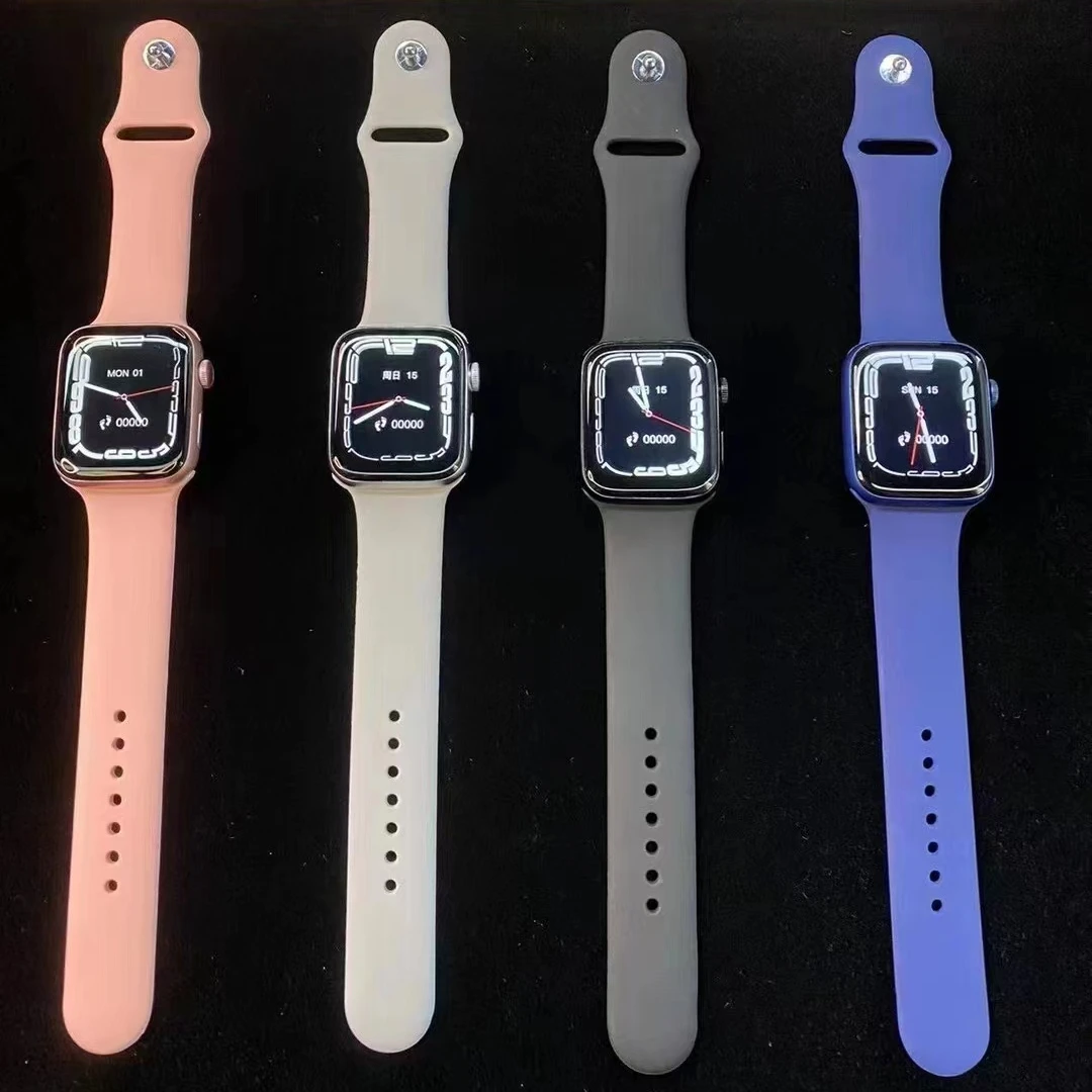 

2022 New arrivals relojes inteligentes smartwatch sport ip68 waterproof iwo series 6 7 smart watch, Black/gray/pink/blue/green