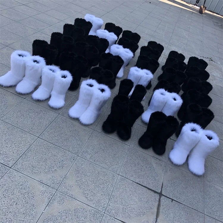 

Factory wholesale women faux fur boots fur snow boots, As customized