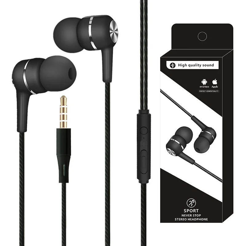 Volume Adjustable Universal Wired Line Control Smart Noise Conceling Earphone Packaging Tips Earbud With Mic - ANKUX.COM