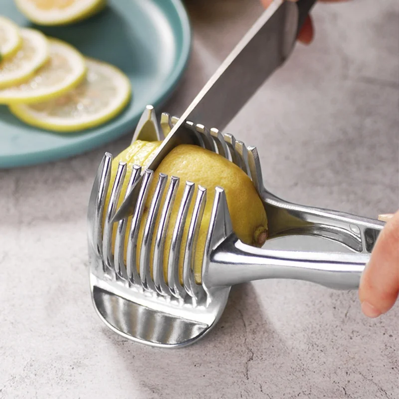 

Onion lemon Holder Potato Tomato Slicer Vegetable Fruit Cutter Safety Cooking Tools