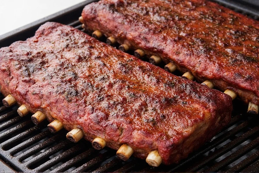 Serving platter of perfectly smoked ribs