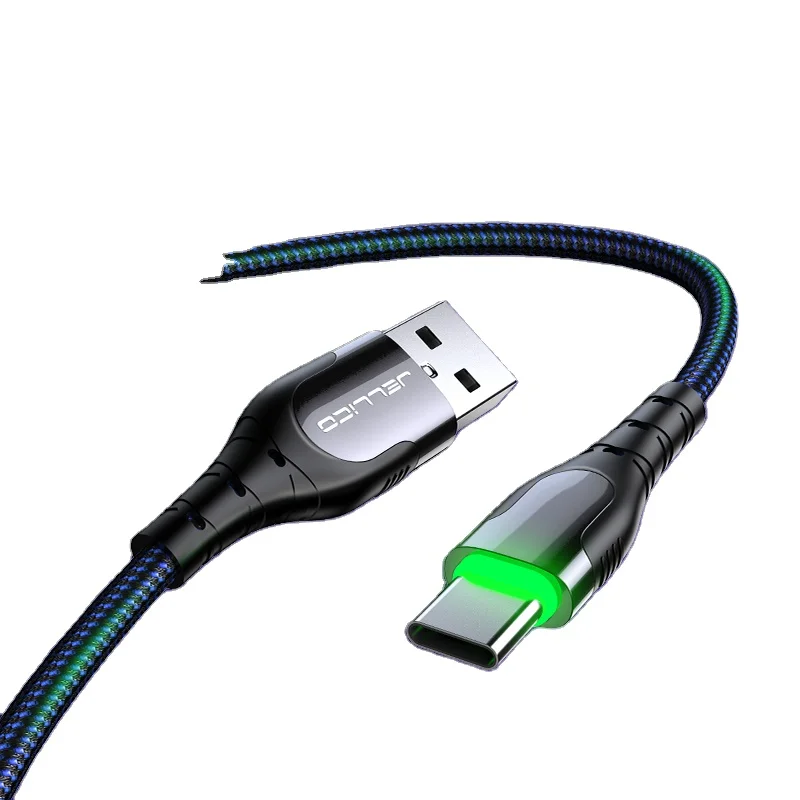 

New Wholesale Nylon Cable USB Type C Charging Data Cable, Alternating black and red