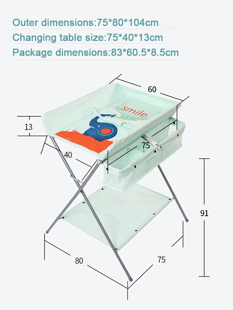 baby changing table dimensions