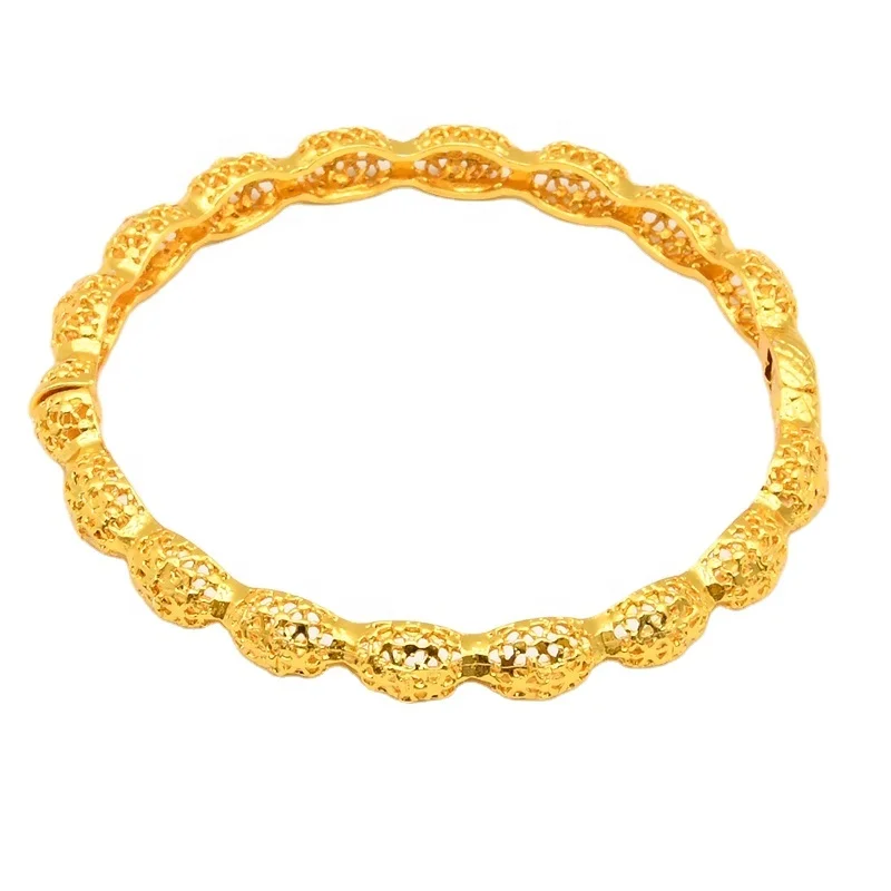 

18K Pure Chunky 14K Gold Religious Jewelry Bangle Golden Bracelet For Women