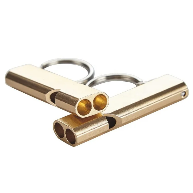 

Factory Price Aluminium Alloy Double Frequency Custom Loud Whistle For Outdoor Camping Hiking