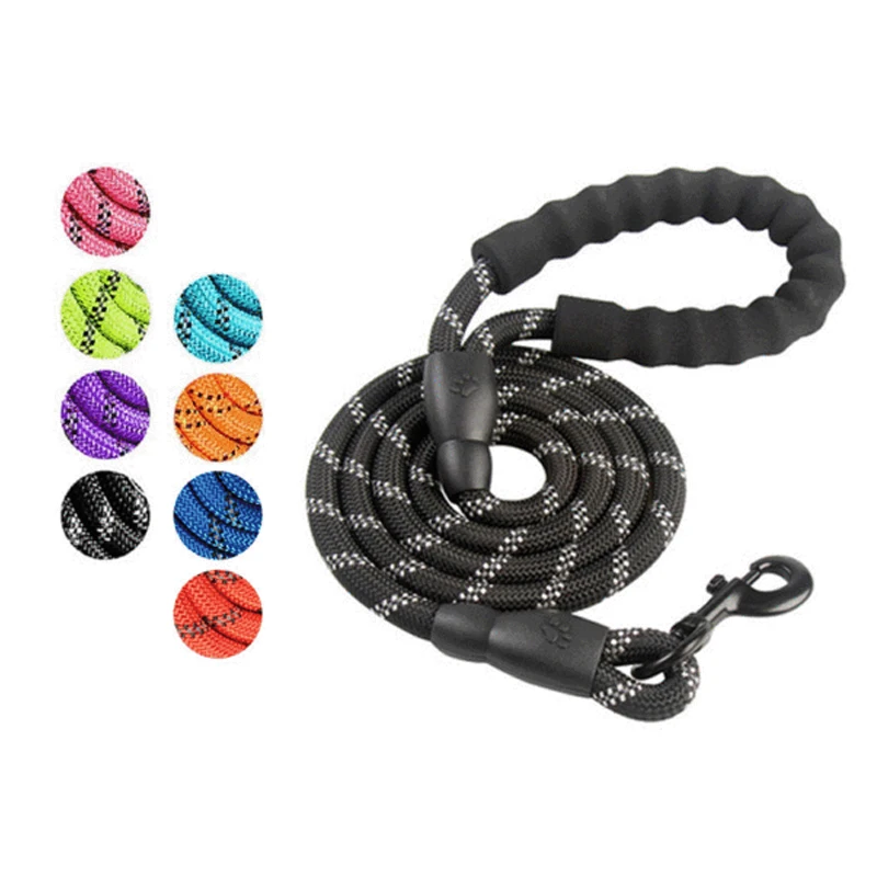 

Amazon Hot Selling Manufacturer Multi-Colors Thick Outdoor Pet Dog Rope Leashes Reflective Dog Walking Rope for Large Dog, Red black yellow etc...or customized