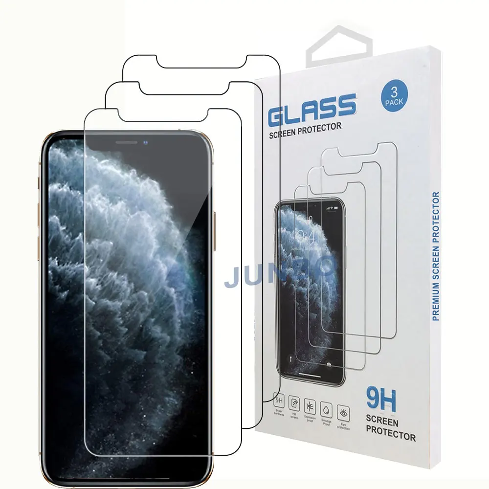 

Amazon Hot 3 Pack For iPhone 12 Clear Tempered Glass Screen Protector Film For iPhone 12 Pro Max X XR XS MAX 11 9H CASE-Friendly, Transparent