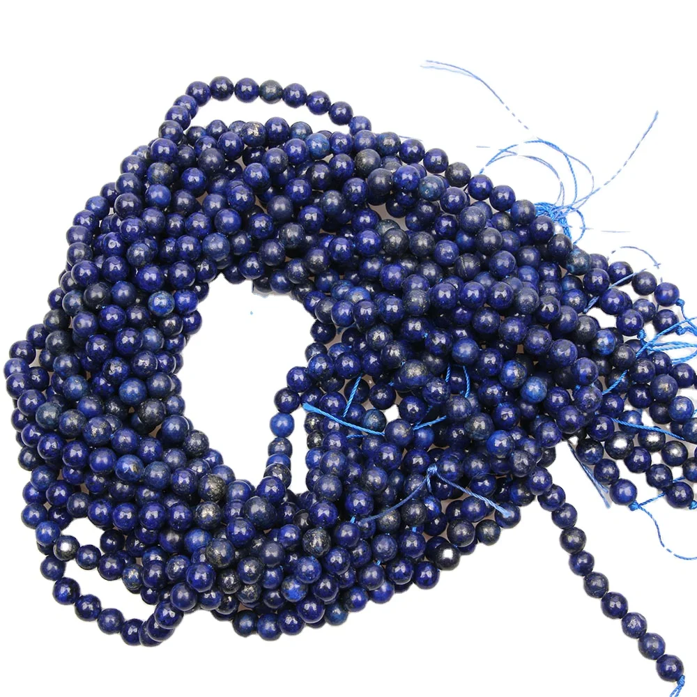 

Hobbyworker 6/8/10/12mm Natural Stone Gemstone Lapis Lazuli Loose Beads for Jewelry Bracelet Making