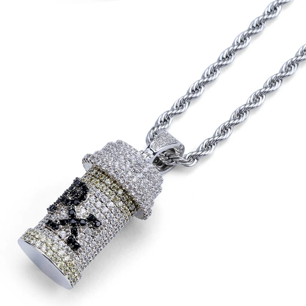 

Hip-hop new jewelry Poison Jar styling personality pendant micro-CZ necklace jewelry