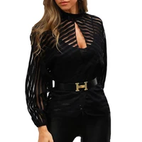 

CA0327A stylish boutique clothing sexy women 2020 mesh top long sleeve woman ladies blouses