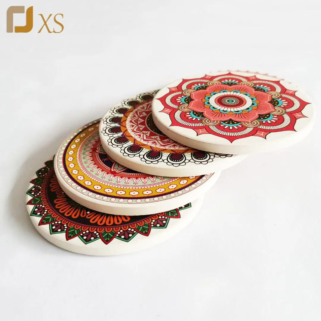 

Hot sale desk decorate absorbent round ceramic coaster, Customized