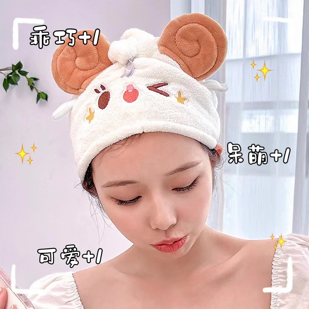 

Cartoon cute hair drying towel quickly water absorption shower caps for girls