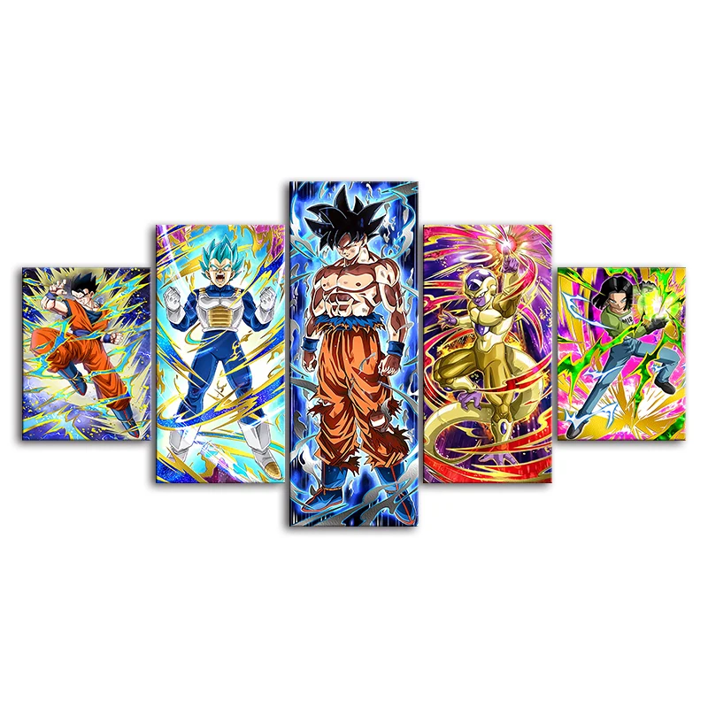

Canvas Paintings Wall Art 5 Pieces Animation Dragon Ball Poster HD Prints Pictures Modern Living Room Home Decorative Framework