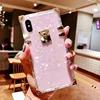 Luxury Crystal Clear Phone Case Vintage Square Back Cover Pink Cell Phone Beautiful Girl for iPhone 7P 8P XS XR XS 11 Pro MAX