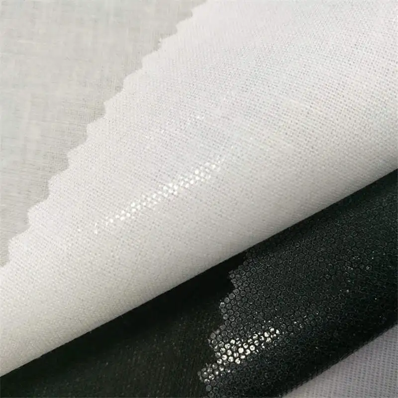 

PA DHPE coating Stiff 100% cotton Iron on fusible woven Interfacing woven interlining for shirt bag