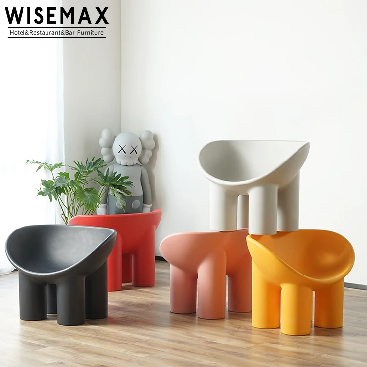 

WISEMAX FURNITURLeisure coffee dining chair sofa armrest elephant leg chair Italy modern art minimalist round Roly Poly design