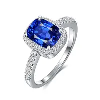 

Sunrise IR053 2020 Wholesale Custom Luxury Women 925 Sterling Silver Ring Engagement Blue Sapphire ring