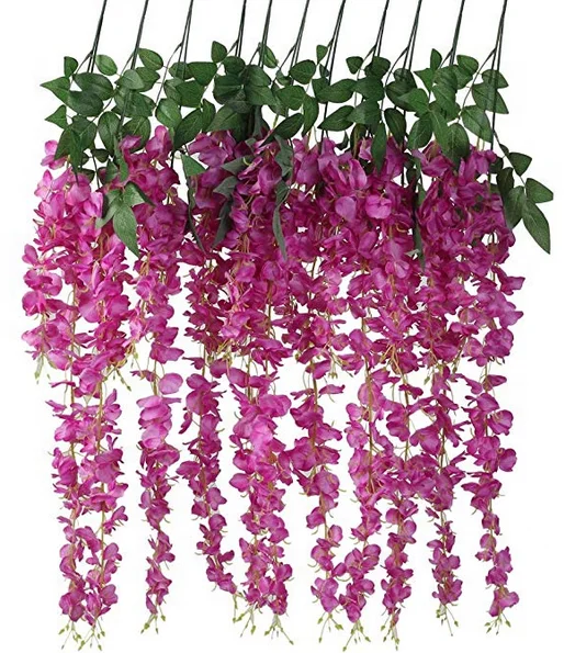 

Wedding decoration Artificial silk hanging hydrangea flower wisteria vine garland