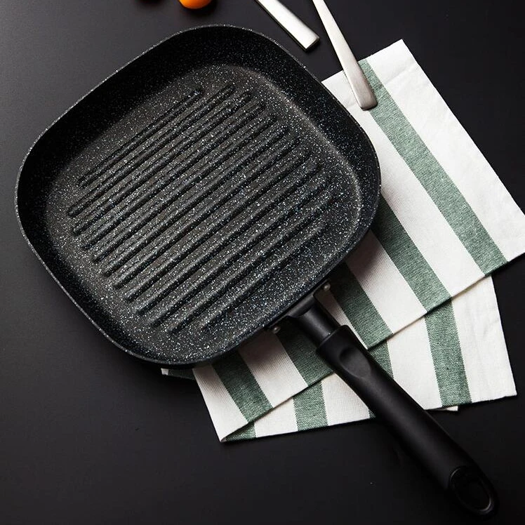 

2020 new marble Aluminum Square Frying Pan, High Quality Aluminum Square griddle Pan Square pan 2020 new products cookware