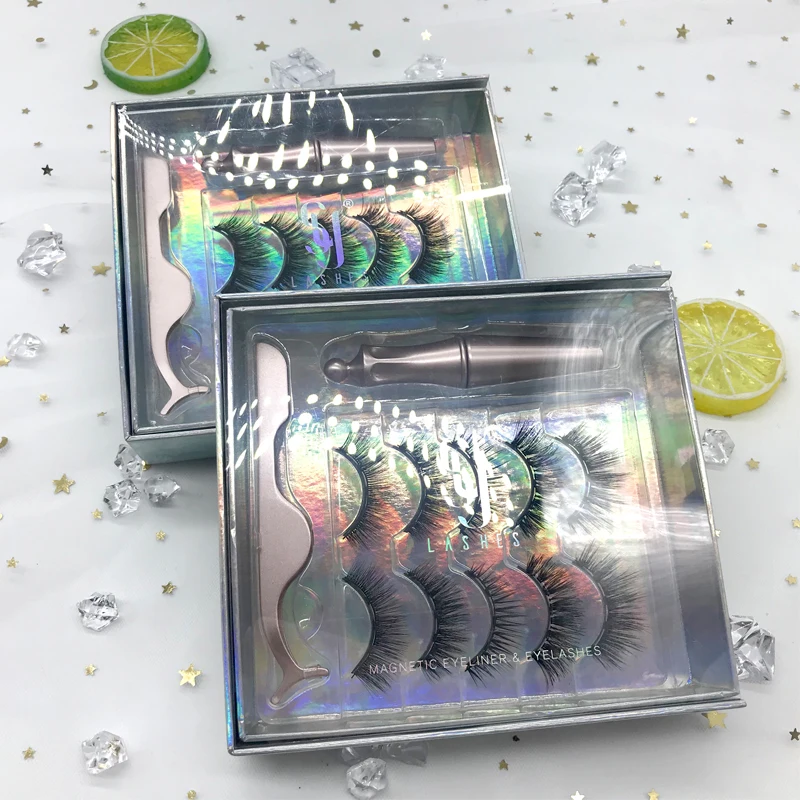 

SY shuying wholesale lashes magnetic false mink eyelashes 5 pairs eyelash packaging box custom
