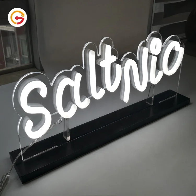 

JAGUARSIGN Manufacturer Custom Stand Acrylic LED Neon Lights Table Decoration Small Neon Signs Lighted for Bar Restaurant