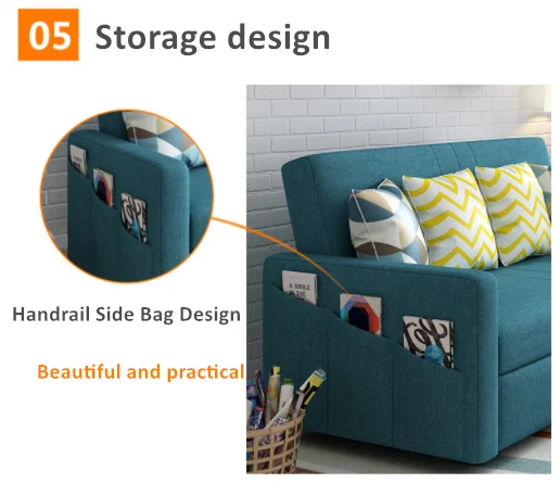 New Design Furniture Modern Lazy Sleeping Sectional Folding Cheap Sofa Bed Fabric