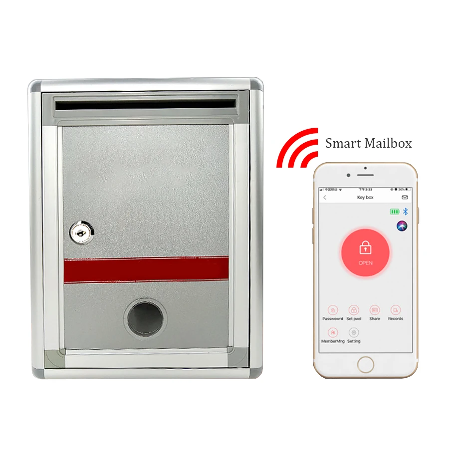 

Modern Residential Wall Mounted Mailbox with Digital Smart Lock Mail Post Box Letter Box