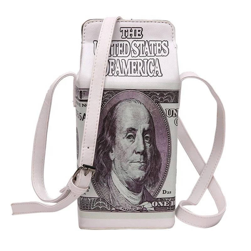 

Women Funny Spray Picture Dollar Printed Crossbody Clutch Bag Pu Leather Shoulder Bags