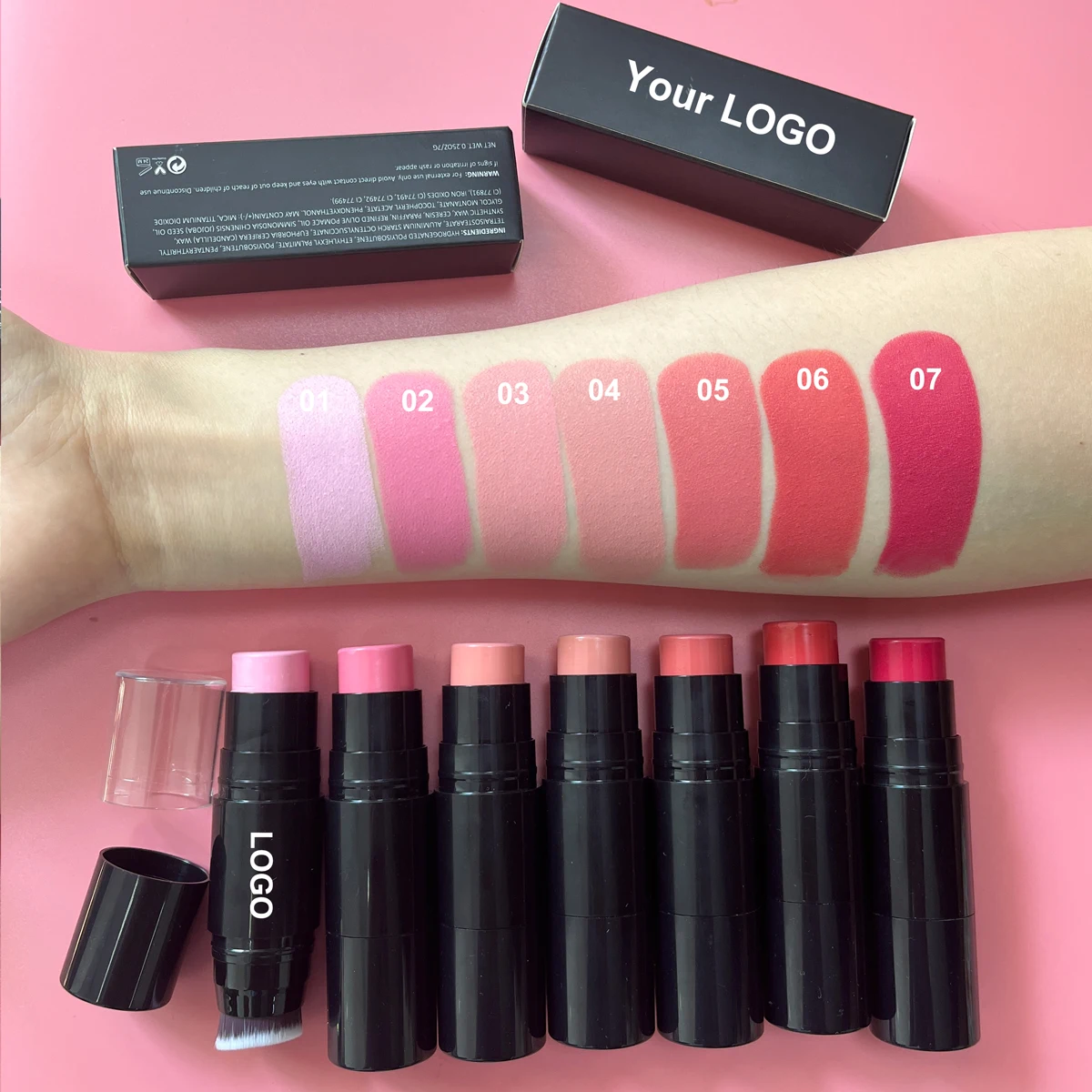 

Make your own brand cosmetics blush stick cream vegan private label blush stick