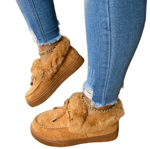 

211027 EU36-42 US5-11 11COLORS moccasin Women Flat Shoes Soft Comfortable platform fur shoes Style Girls slipper winter boots, 9 colors