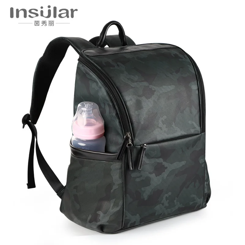 

Camouflage backpack Large Capacity Multi-function Diaper bag Backpack Waterproof Mummy and Father Tote Bag for Baby Care, Black/beige/pink/grey/green/l.blue