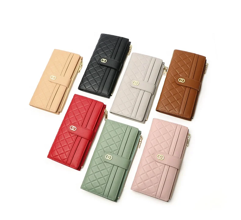 

New fashion designer zip wallet 2022 luxury famous brand pu leather lady women long wallet