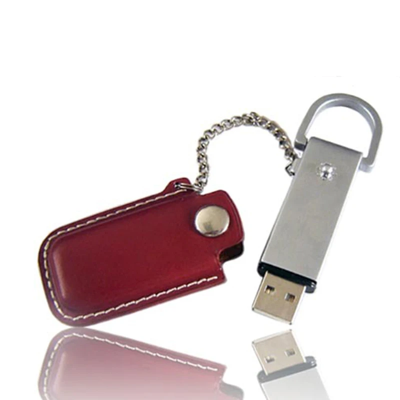 

Cheaper Products to Sell Custom Logo Leather Usb Stick 128Mb With Keychian